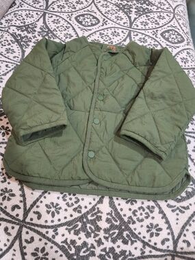 Zara Kids 4 Olive Green Quilted Puffer Jacket